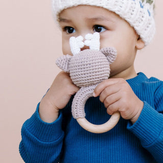 Blueberry Hill Cotton Crochet Rattle Teether - Shop at The Pump Station and Nurtury