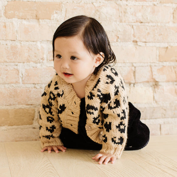 Blueberry Hill Hand Knit Cheetah Cardigan