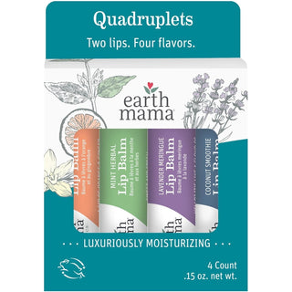 Earth Mama Lip Balm Quadruplets - 4 pack - Shop at The Pump Station and Nurtury