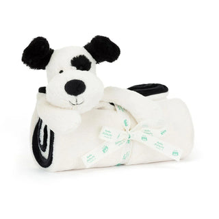 Jellycat Bashful Black & Cream Puppy Blankie - 1