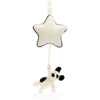 Jellycat Bashful Black & Cream Puppy Musical Pull - 1