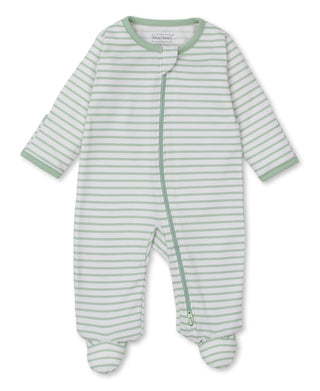 Kissy Love Green Stripe Zip Footie F2 - Shop at The Pump Station and Nurtury