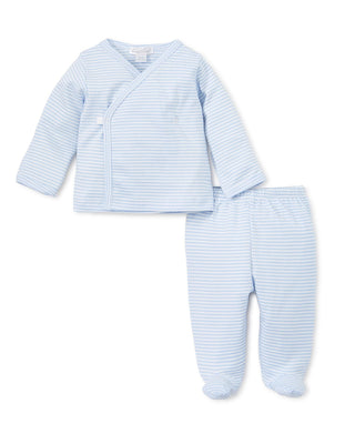 Kissy Kissy Simple Stripes L/S Cross Tee & Footed Pant Set - Shop at The Pump Station and Nurtury