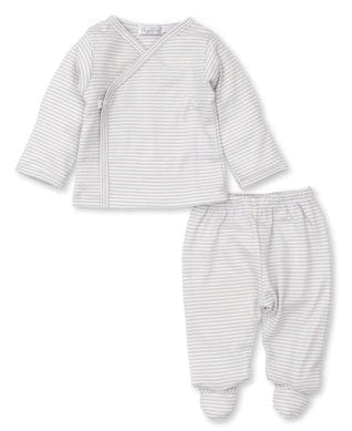 Kissy Kissy Simple Stripes L/S Cross Tee & Footed Pant Set - Shop at The Pump Station and Nurtury