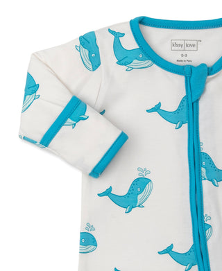 Kissy Kissy Whale Antics Zip Footie S3 - Shop at The Pump Station and Nurtury