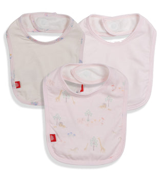 Magnetic Me Serene Safari Bib 3 pack S1 - Pink Serene - Feeding