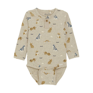 Minymo Long Sleeve AOP Dog Bodysuit F1 - Shop at The Pump Station and Nurtury